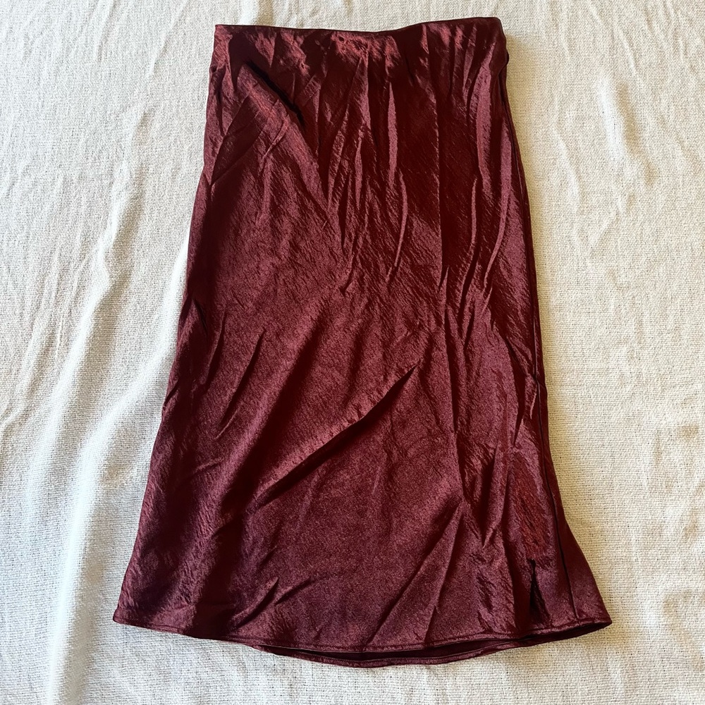 Satin Midi Skirt